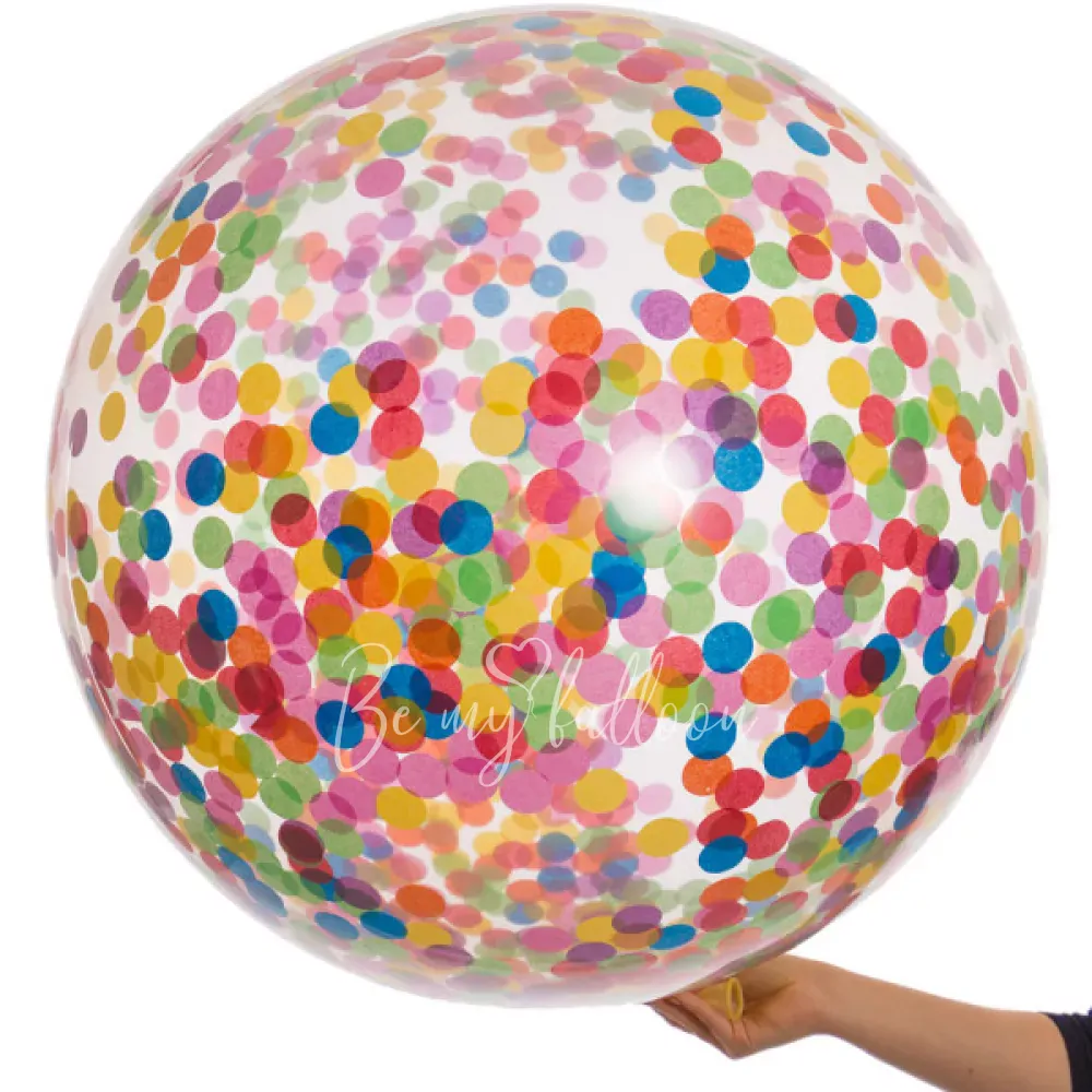 36" Helium latex Rainbow confetti balloon