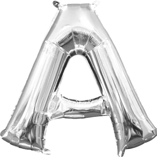 40" Helium foil gloss Silver Letter A balloon