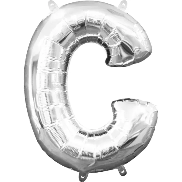 40" Helium foil gloss Silver Letter C balloon