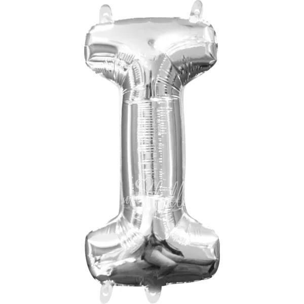 40" Helium foil gloss Silver Letter I balloon