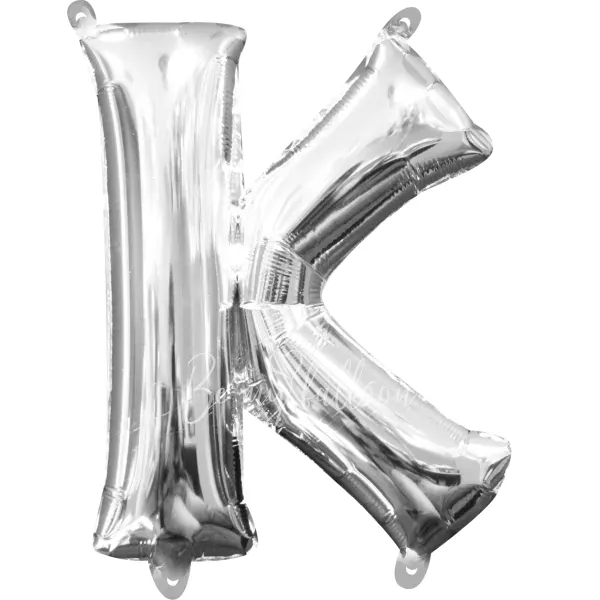 40" Helium foil gloss Silver Letter K balloon