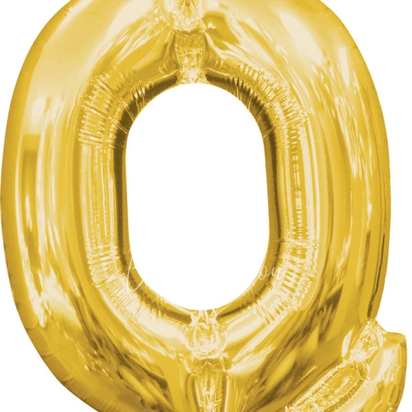 40" بالون هيليوم فويل حرف Q اللون ذهبي لامع