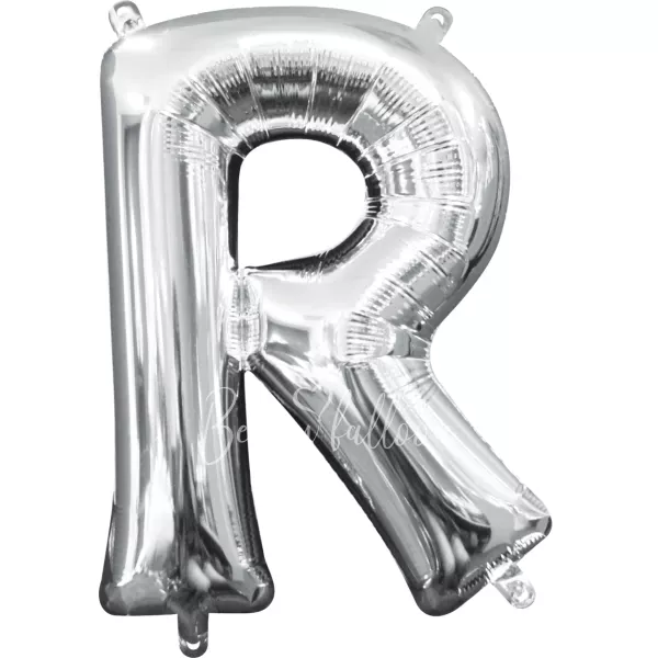 40" Helium foil gloss Silver Letter R balloon