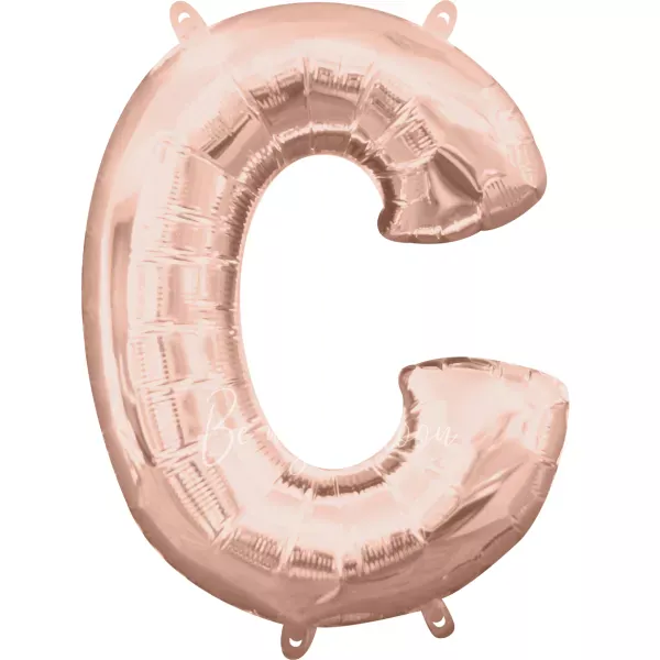 40" Helium foil gloss Rose gold Letter C balloon