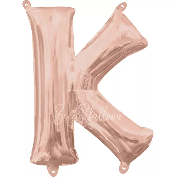 40" Helium foil gloss Rose gold Letter K balloon
