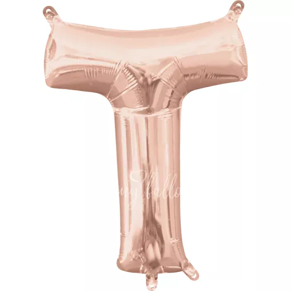40" بالون هيليوم فويل حرف T اللون ذهبي روز لامع