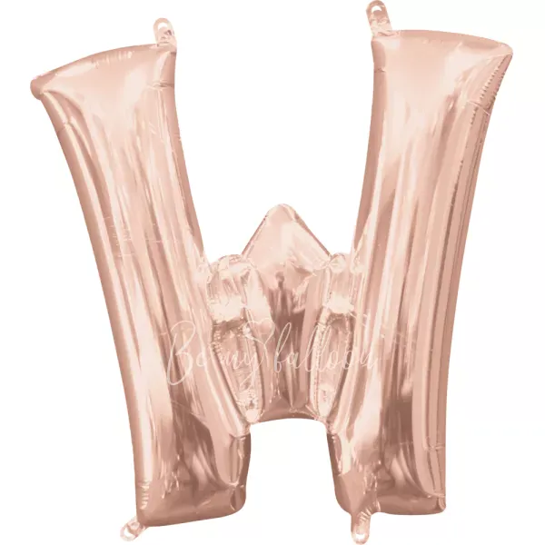 40" بالون هيليوم فويل حرف W اللون ذهبي روز لامع