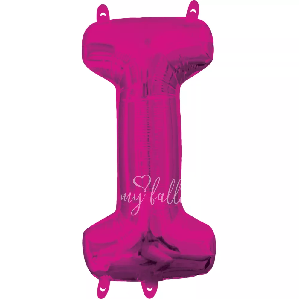 40" Helium foil gloss Fuchsia Letter I balloon
