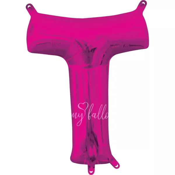 40" Helium foil gloss Fuchsia Letter T balloon