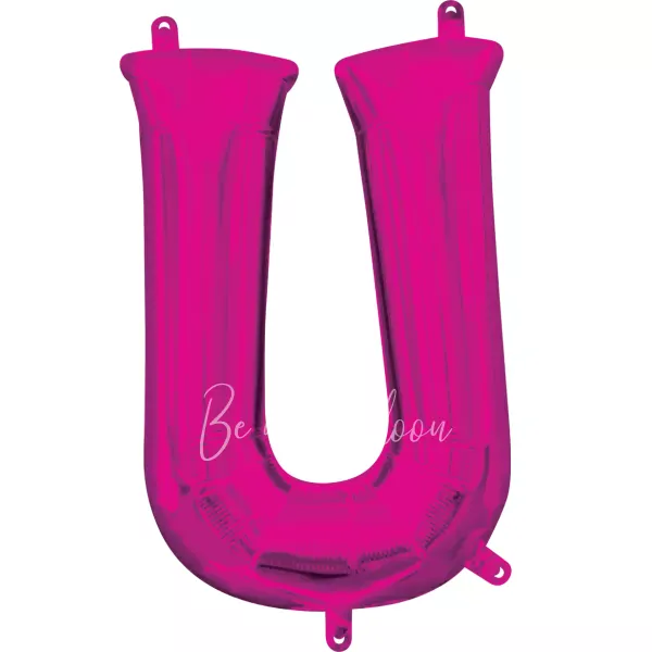 40" Helium foil gloss Fuchsia Letter U balloon