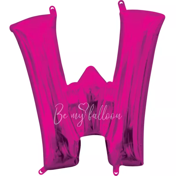 40" Helium foil gloss Fuchsia Letter W balloon