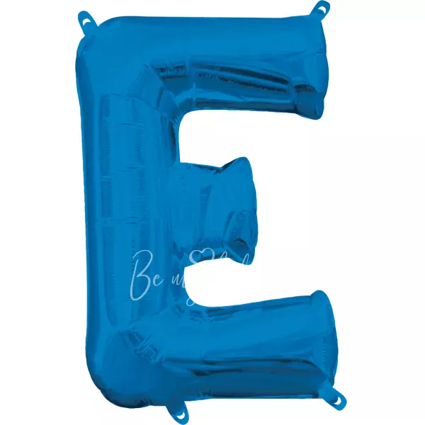 40" Helium foil gloss Blue Letter E balloon