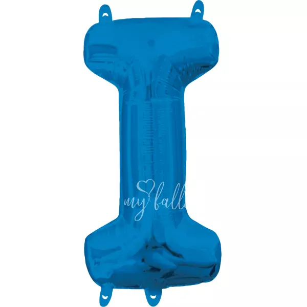 40" Helium foil gloss Blue Letter I balloon