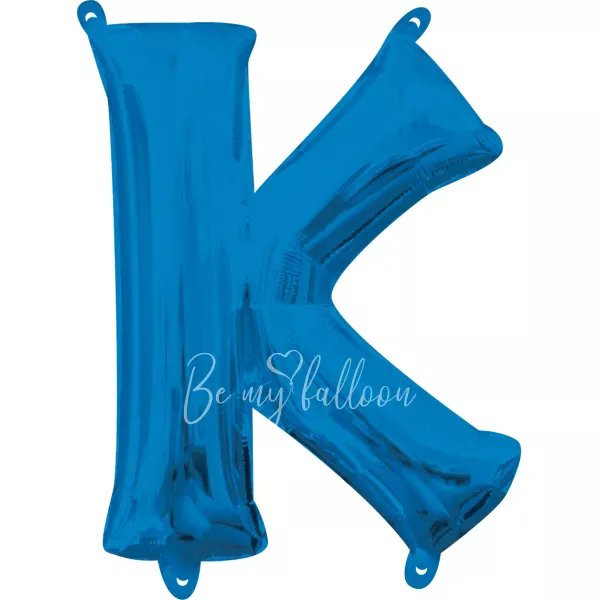 40" Helium foil gloss Blue Letter K balloon