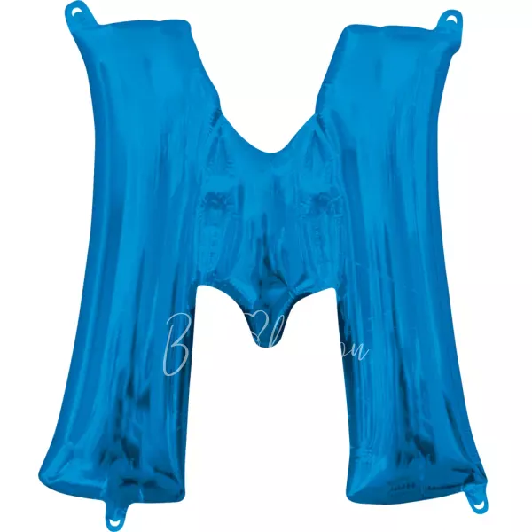 40" Helium foil gloss Blue Letter M balloon