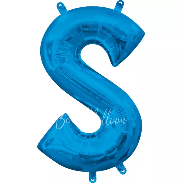 40" Helium foil gloss Blue Letter S balloon