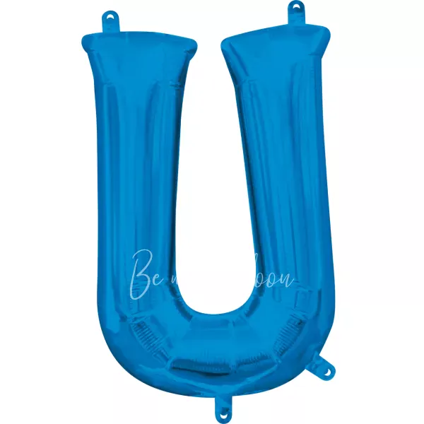 40" Helium foil gloss Blue Letter U balloon