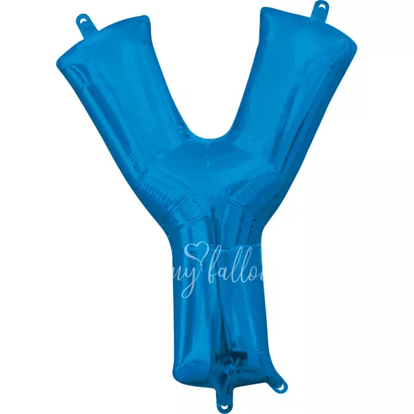 40" Helium foil gloss Blue Letter Y balloon