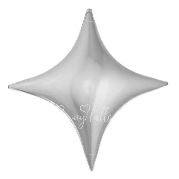 28" Helium foil gloss Silver Diamond star balloon
