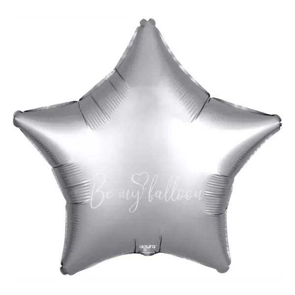 21" Helium foil satin Silver Star balloon