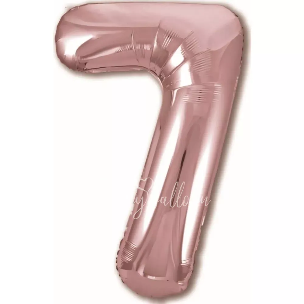 40" Шар из фольги Цифра 7 розовое золото глянец