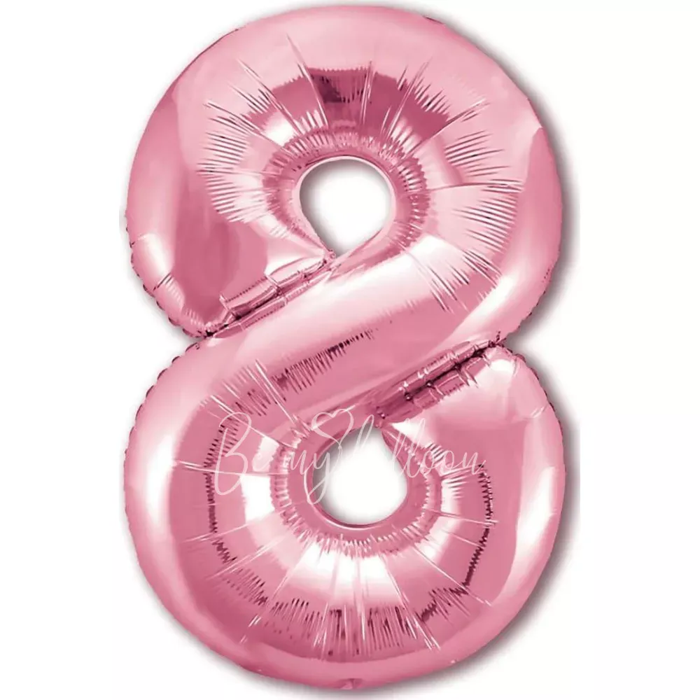 40" Helium foil gloss Pink Number 8 balloon