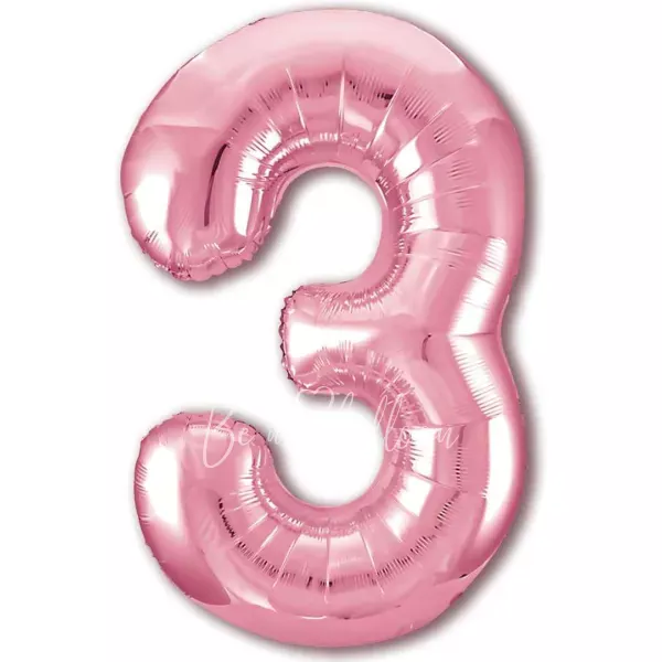40" Helium foil gloss Pink Number 3 balloon