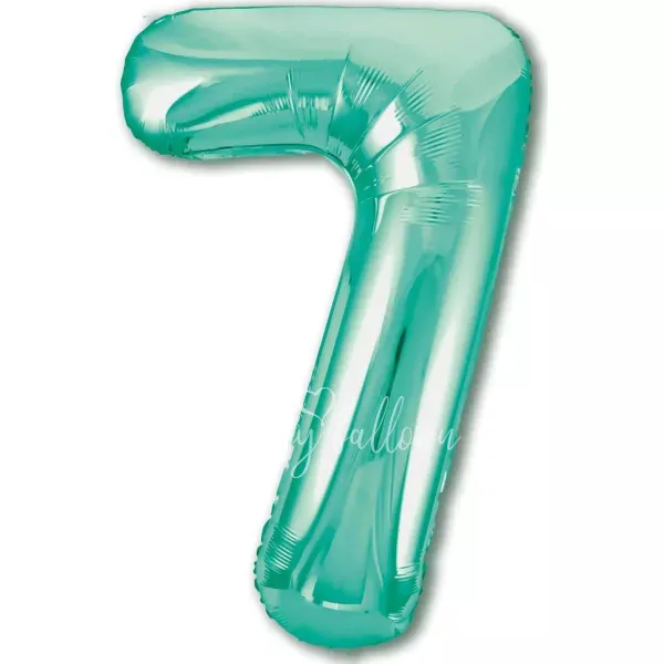 40" Шар из фольги Цифра 7 Бискай зеленый глянец