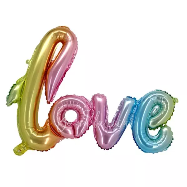 39" Air-filled foil multi color Phrase Love balloon