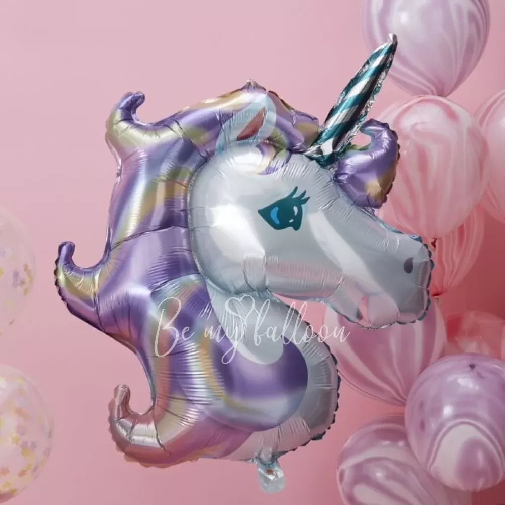 40" Helium foil Pastel Unicorn head balloon