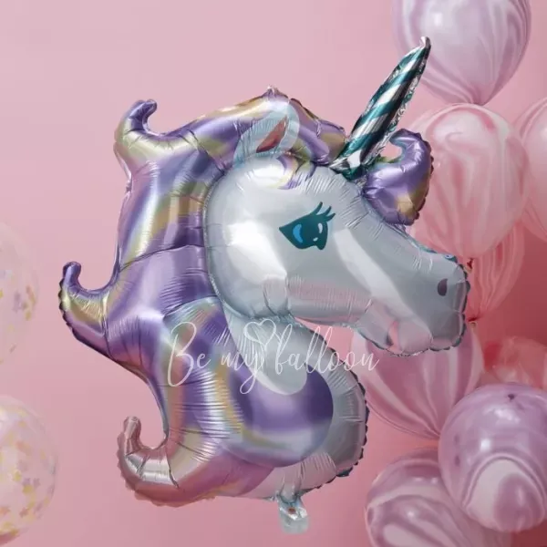 40" Helium foil Pastel Unicorn head balloon
