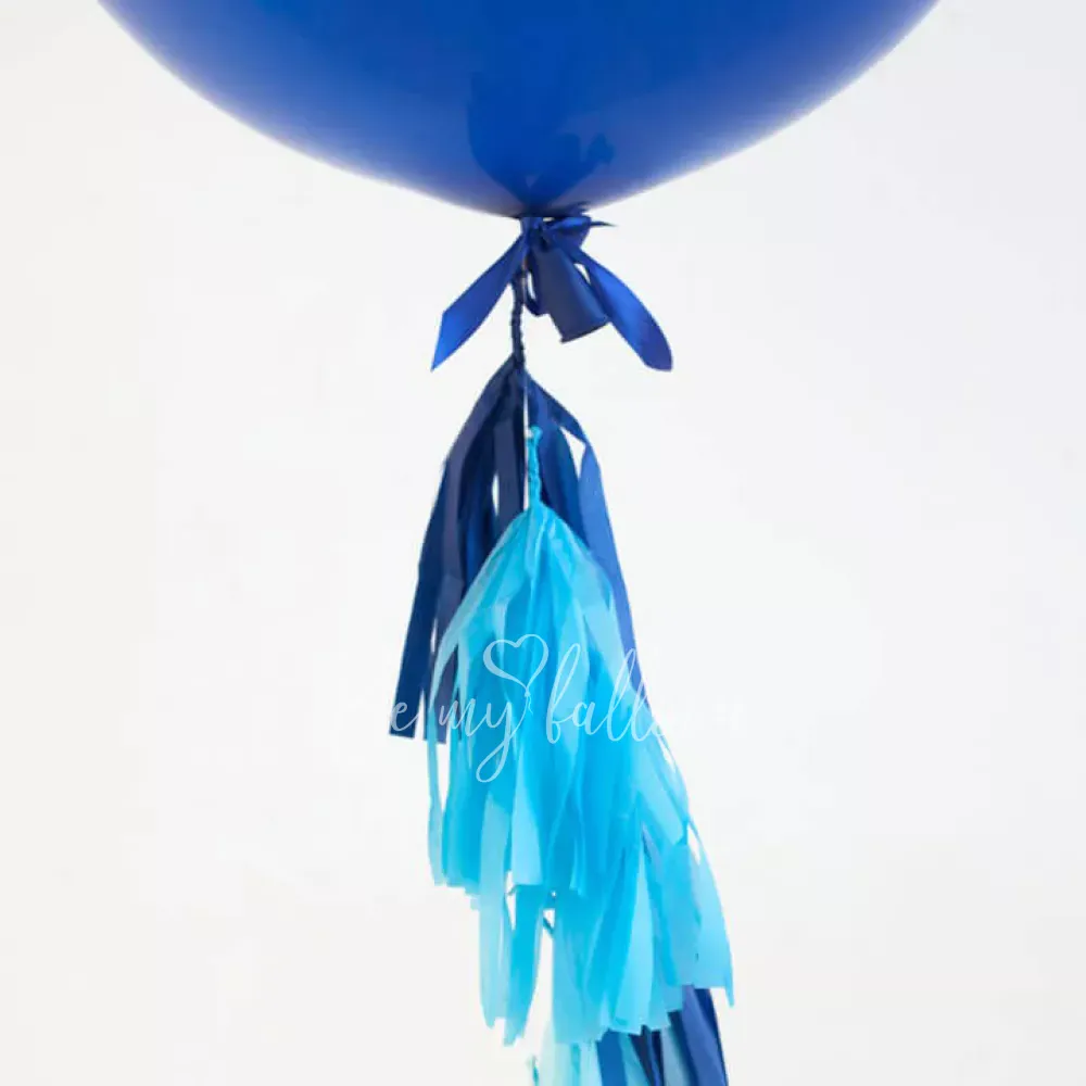 Latex Giant plain fashion balloon with tassels Blue 
