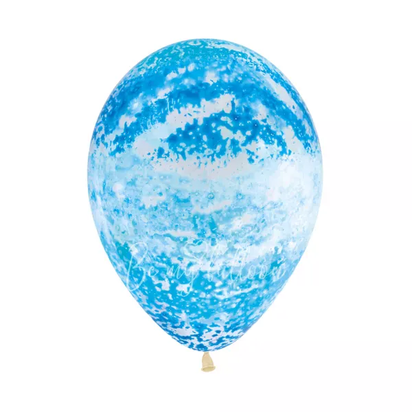 12" Helium latex Blue Graffiti marble balloon