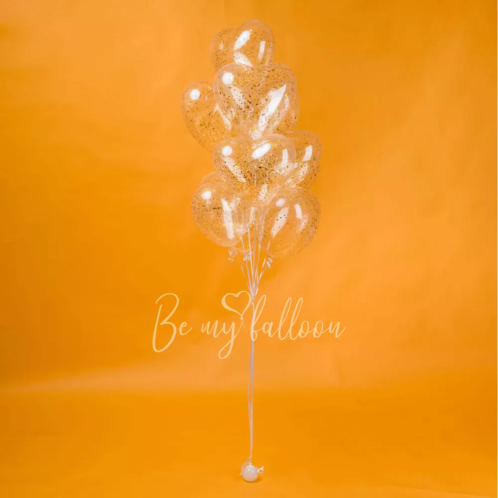 Latex confetti hearts balloon bouquet 