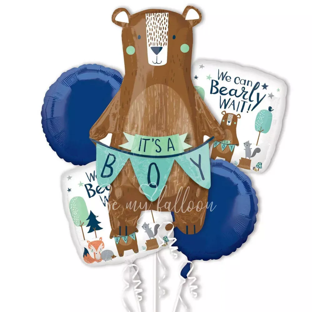 We can BEARly wait! Balloon bouquet