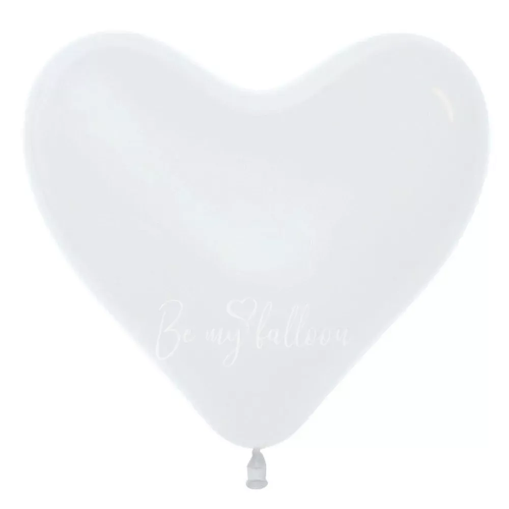 12" Helium latex heart balloon "White"