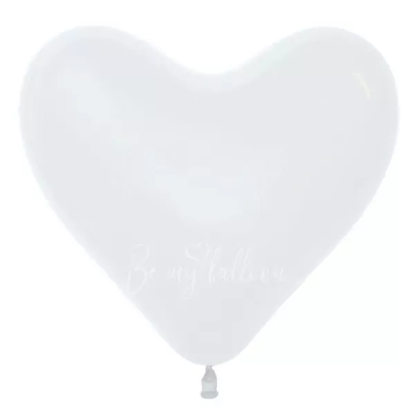 12" Helium latex heart balloon "White"